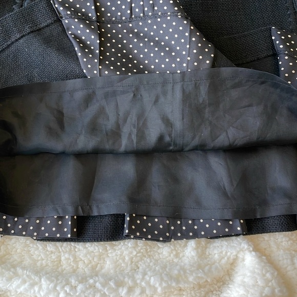 Ann Taylor NWOT Elegant Embroidered Black & Polkadot Pleated Skirt Size 0 - Picture 6 of 9